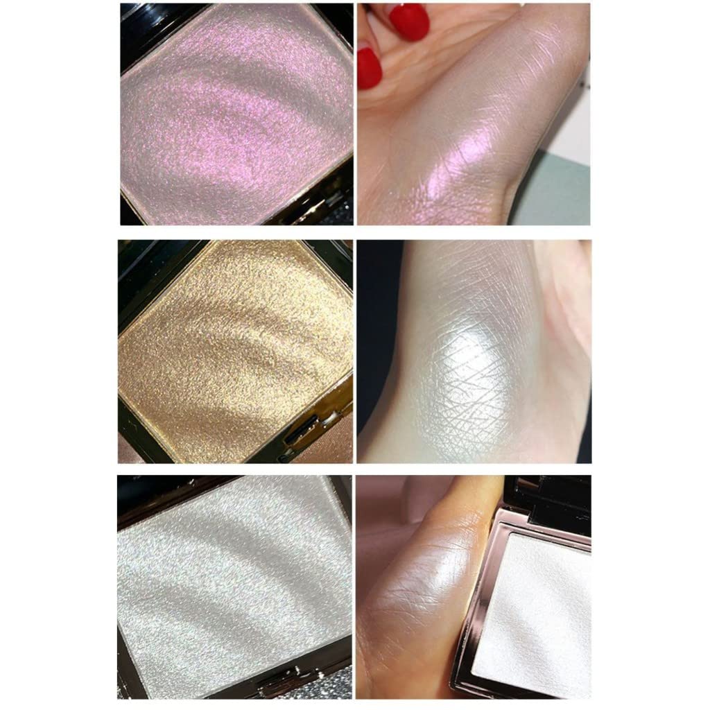 Hojo Highlighter Highlight Shimmering Powder, Waterproof Long Lasting Highlighter,Highlight Powder Palette,highlighter makeup 10g (01) PINK - Image 2
