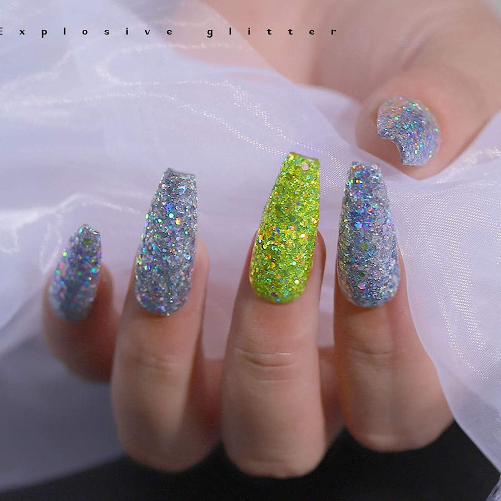 NAILWIND Nail Art Pigment Powder & Nail Powder, Nail Pigments Dust Nail Glitter, Neon Pigment Eyeshadow Powder for Face Body Makeup,Nail Art Decoration 12 - PCS, Hanzel Crystal Sequins - Image 5