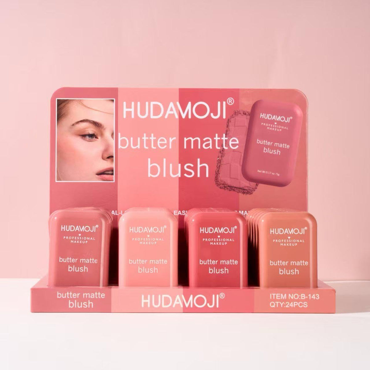 HUDAMOJI Matte Butter Blush Powder | Face Powder Blush for Long-lasting | High Color Rendering and Waterproof Makeup | Up to 12h Wear (03) - Image 2