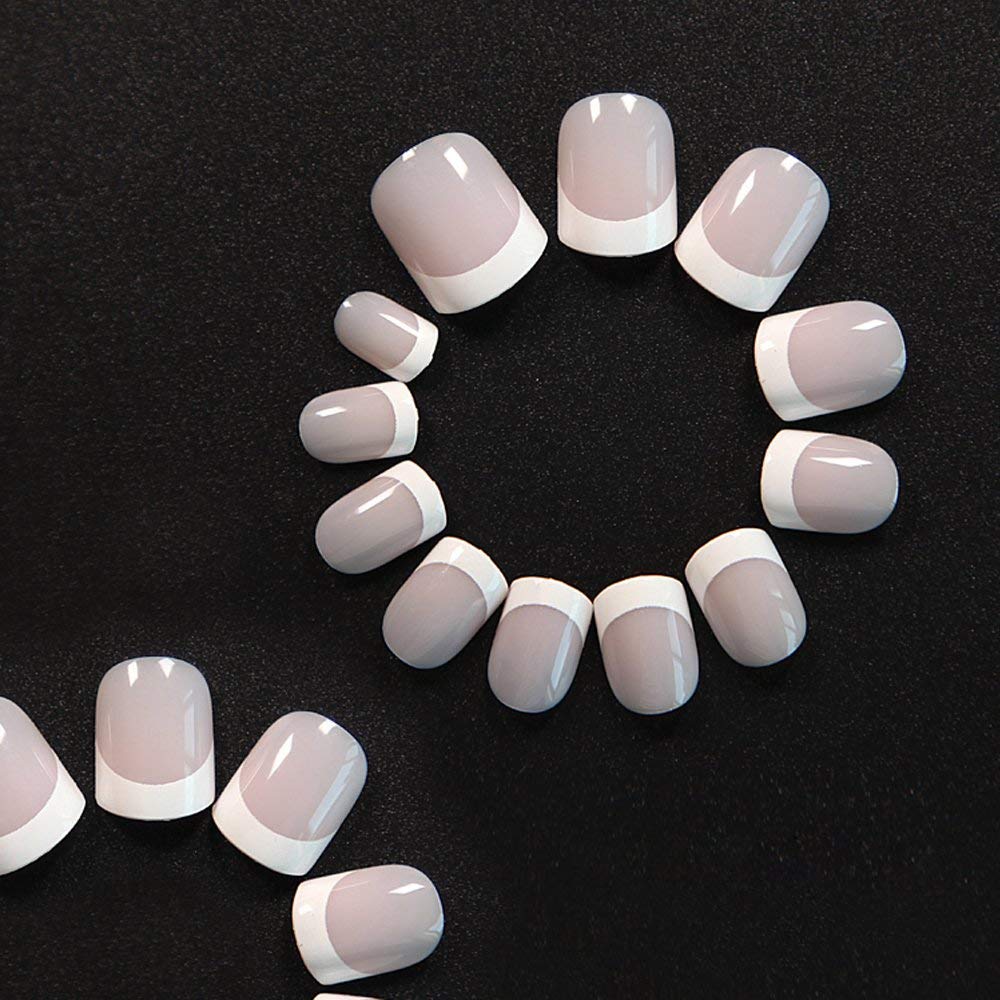 NAILWIND 24 Natural French Short False Nails Acrylic Full Cover Nails,Natural Fake Nails Delicate & Comfortable for Women and Girls (N41, 24 Count -Pack of 1) - Image 6