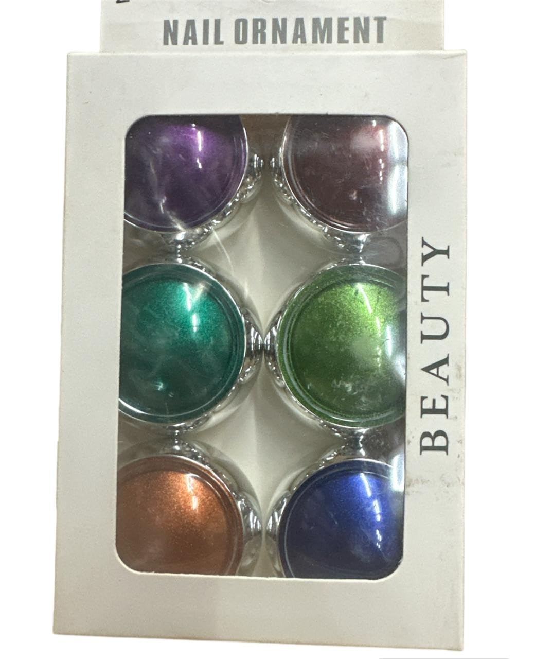 NAILWIND 6 Colors Chrome Nail Powder Set,Metallic Mirror Effect Nail Art Powder,Holographic Pigment Glitter Dust for Gel Polish Manicure Decoration with 6 Eyeshadow Sticks (02) - Image 2