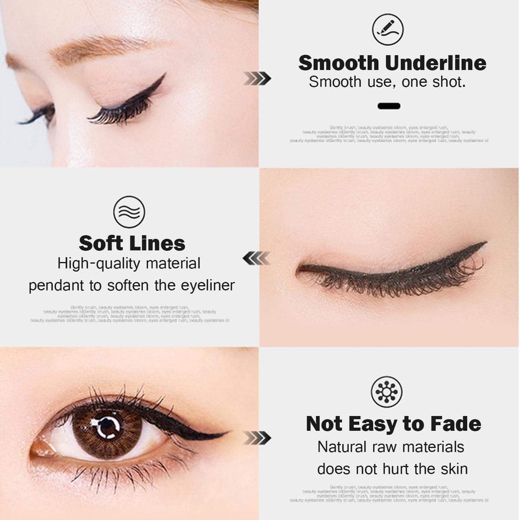 HUDAMOJI Pencil Semi-Matte Eyeliner Stamp Wingliner, Dual-Ended, Waterproof Long Lasting Heart & Star Shape Stamps Tattoo Eyeliners Makeup Tools For Women Girl, 1 - Pcs, Black - Image 5