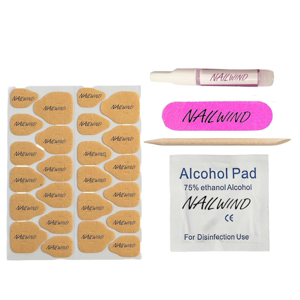 NAILWIND Press On Nail Kit with Glue & Adhesive Tabs – Nail Prep Kit with Mini File, Cuticle Sticks & Prep Pads | Long Lasting Fake Nails Tools for Beginners & Salon Use