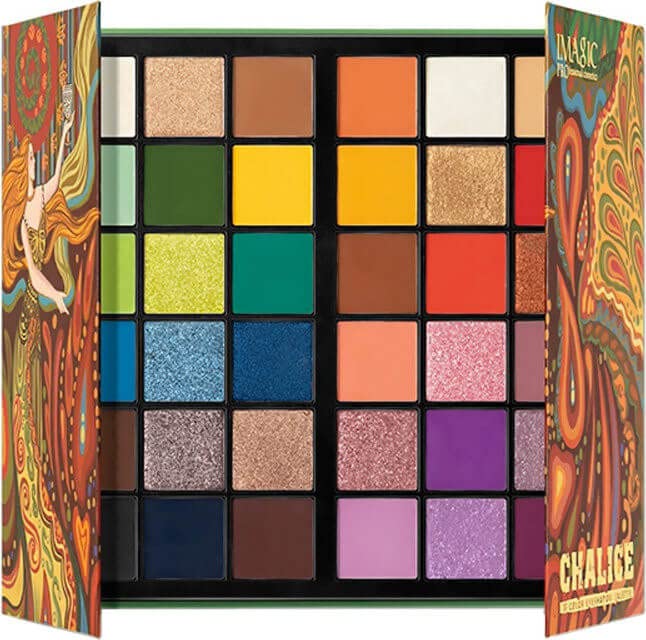 COSLUXE IMAGIC Pro Chalice 36 Color Eyeshadow Palette, 30.8g Eyeshadow Matte Shimmer Finish Make up Palette Highly Pigmented Colorful Powder - Multicolor - Image 3