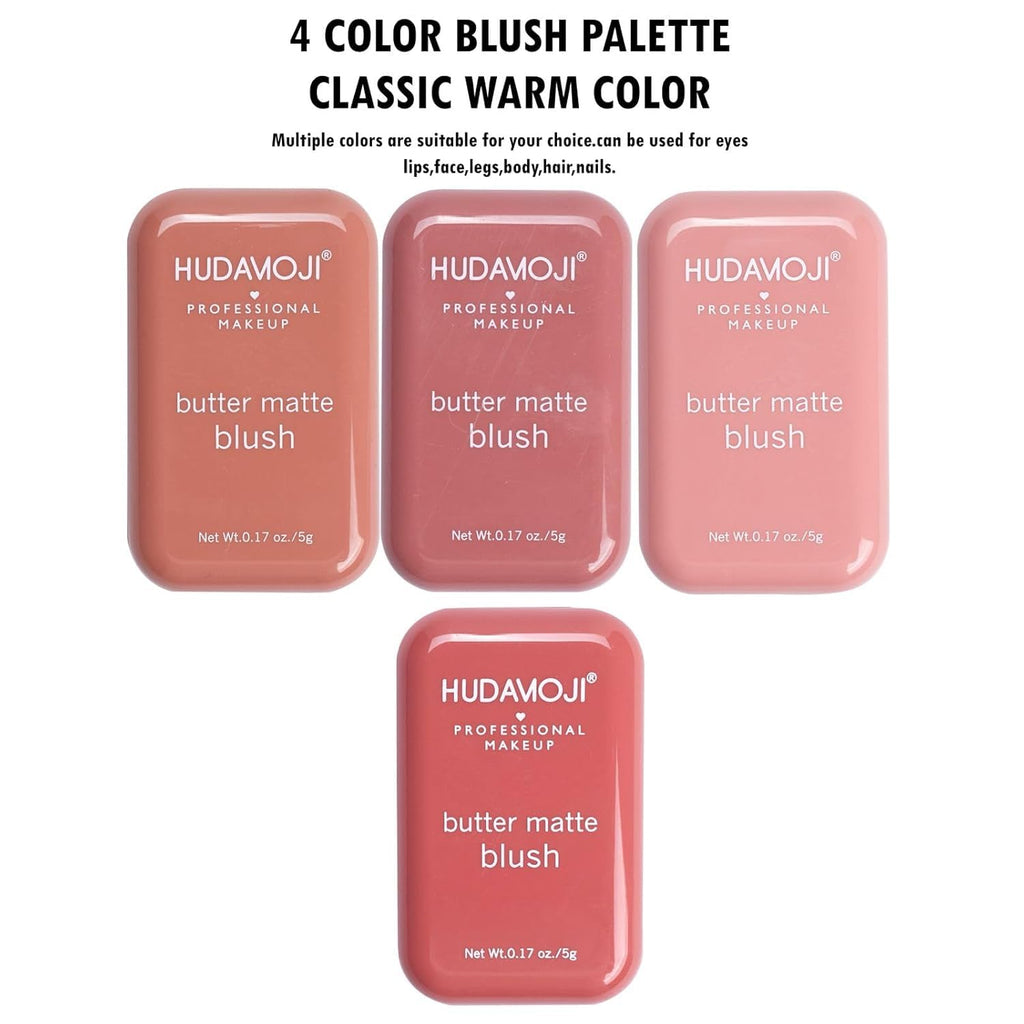 HUDAMOJI Matte Butter Blush Powder | Face Powder Blush for Long-lasting | High Color Rendering and Waterproof Makeup | Up to 12h Wear (01) - Image 6
