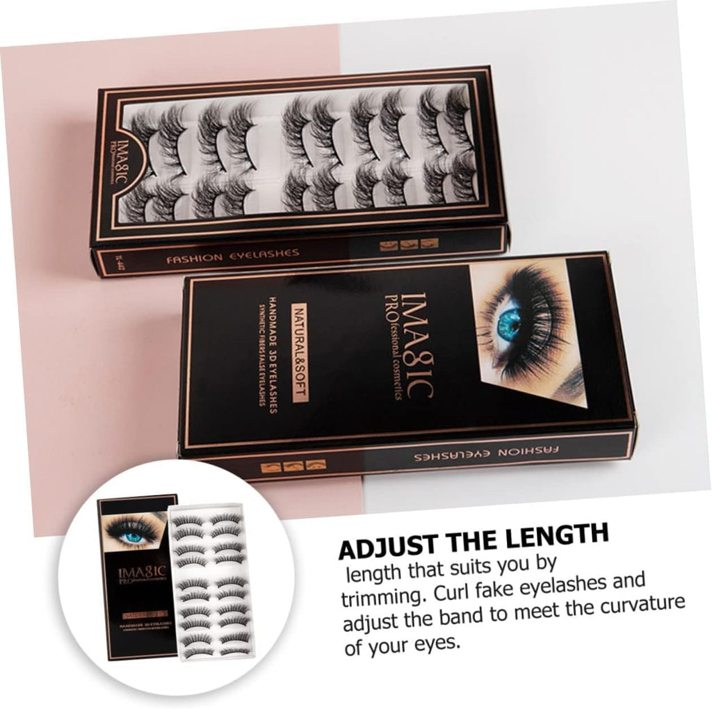 Imagic PROfessional Synthetic Fibers False Eyelashes, Natural & soft 100% Handmade 3D Eyelashes Pack 10 Pairs of 1 box - Image 3