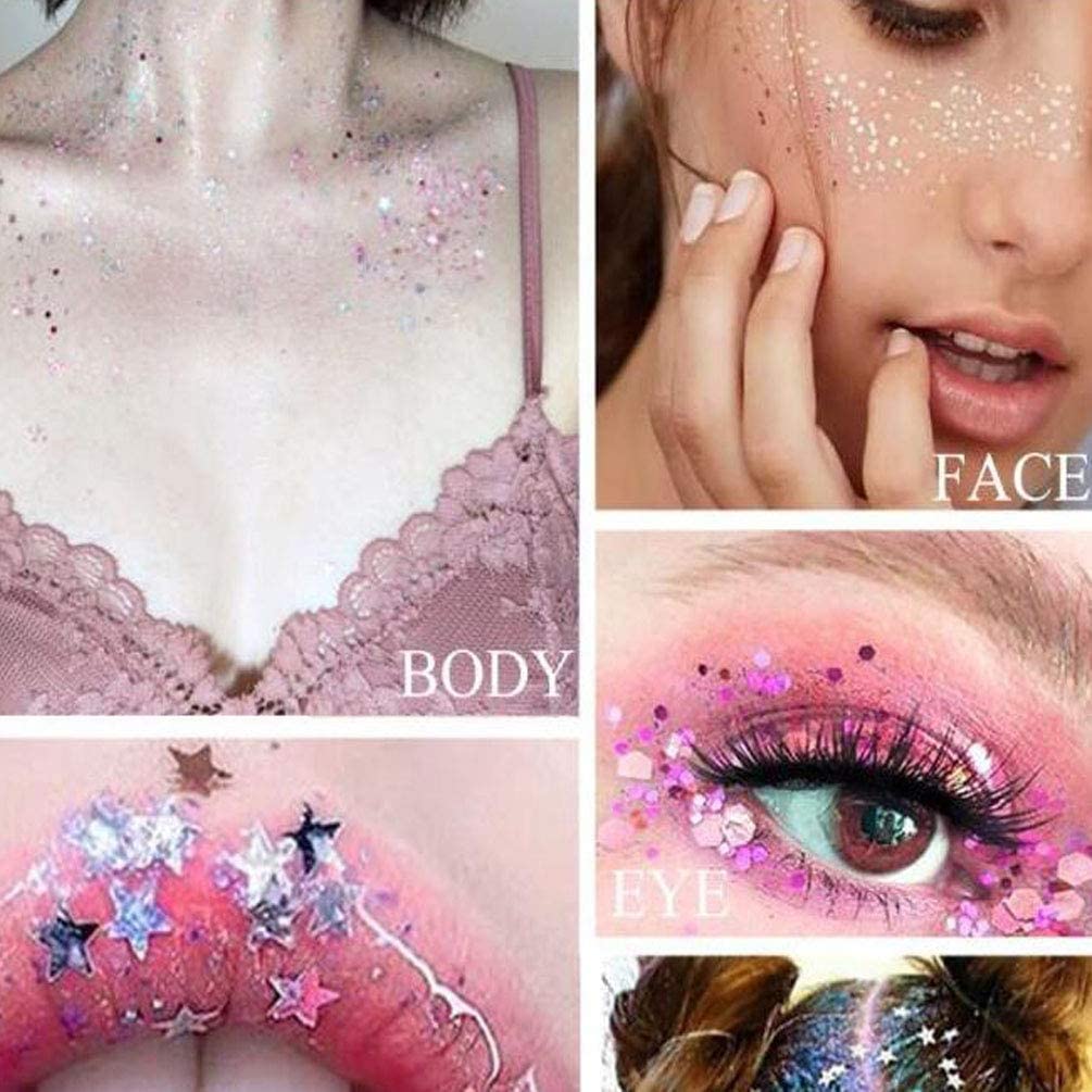 NAILWIND Nail Glitter Sequins Powder, Nail Decal Manicure for Nail Glitter Nail Polish Acrylic Nails 8 Pcs Nails Glitters Makeup Glitter Face Body Eye Hair Nails Festival Holographic - Image 5