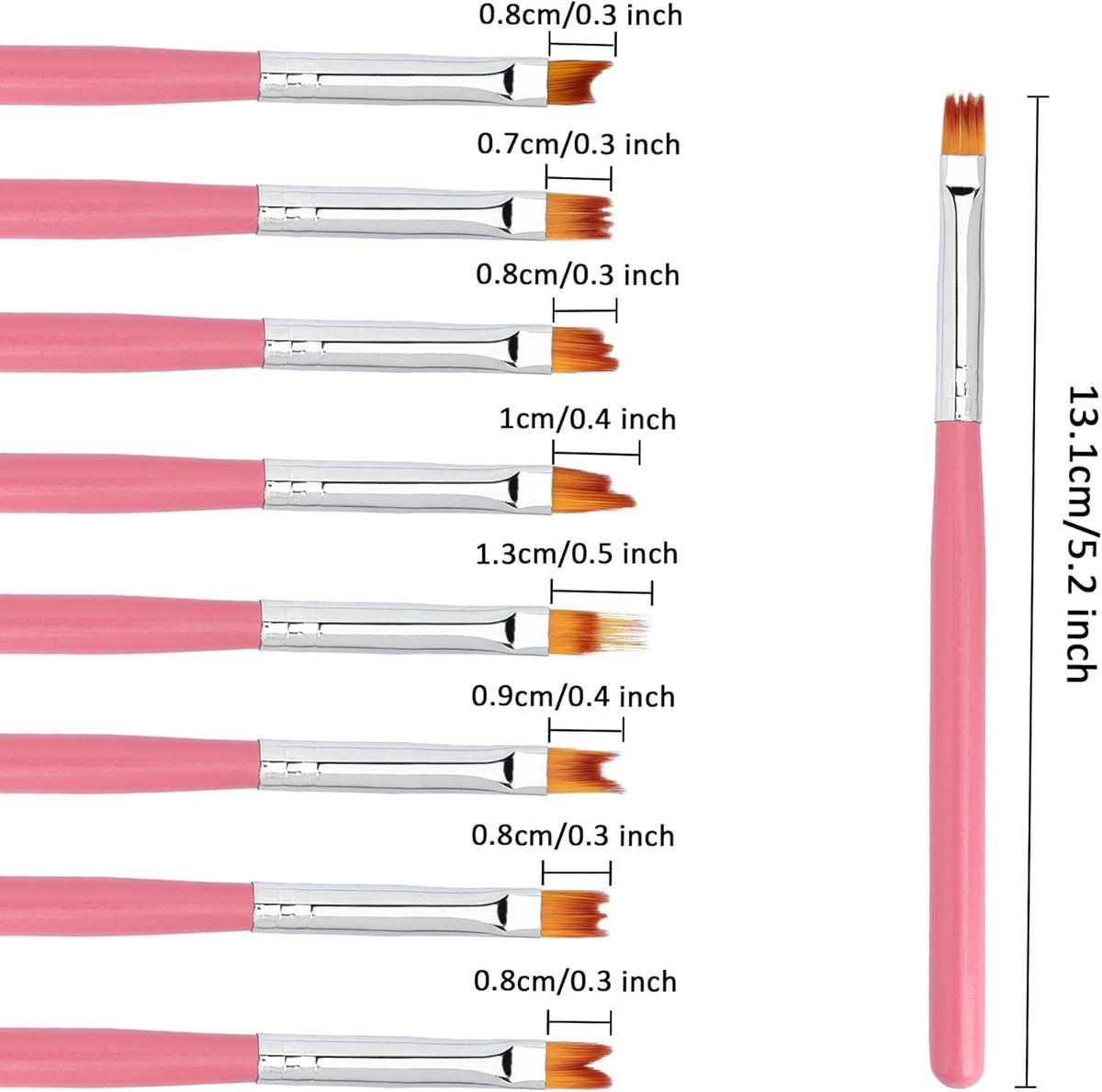 NAILWIND 8Pcs Flower Nail Art Brush Set, Ombre Gradient Painting Pen 3D Tool, Nail Art For Professional Salons Ombre Nail Brush And Home Diy Nail Art Nail Designs (Multicolored, 8 - Pcs) - Image 4