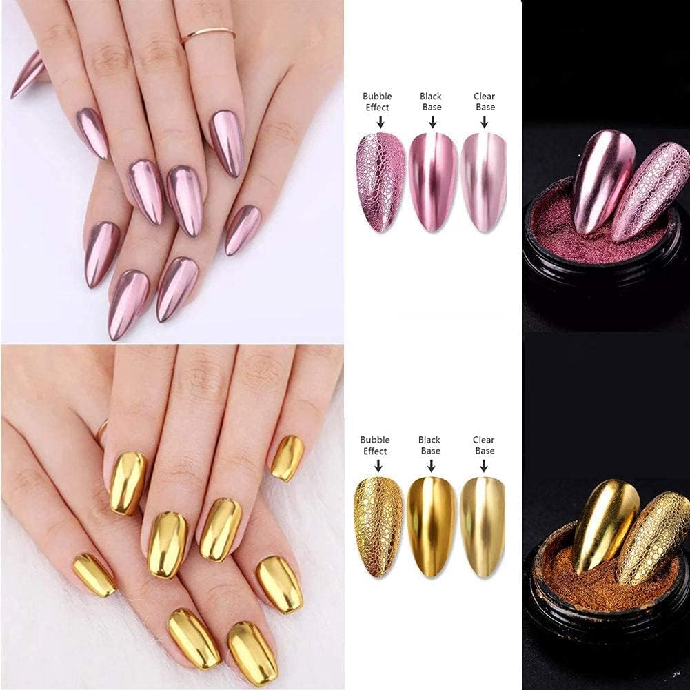 NAILWIND White Chrome Rainbow Nail Powder Set, Reflective Glitter Metallic Mirror Effect for Nails Art Design 3D Holographic Silver Rose Gold Pigment,1- PCS - Image 9