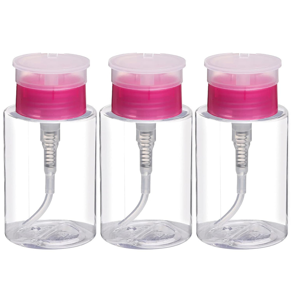 NAILWIND Nail Polish Remover Pump Empty Dispenser Bottle for Alcohol, Nail Polish and Makeup Remover, 150ml(5.10z), Hotpink Top Cap (PACK OF 2) - Image 2