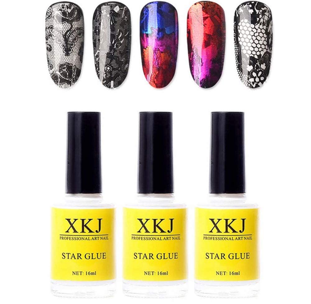 NAILWIND Nail Art Foil Glue Gel for Foil Stickers Star Glue, Nail Art Glue, for Foil Sticker Nail Transfer Tips Decorations Adhesive White 16 ML/Bottles 1