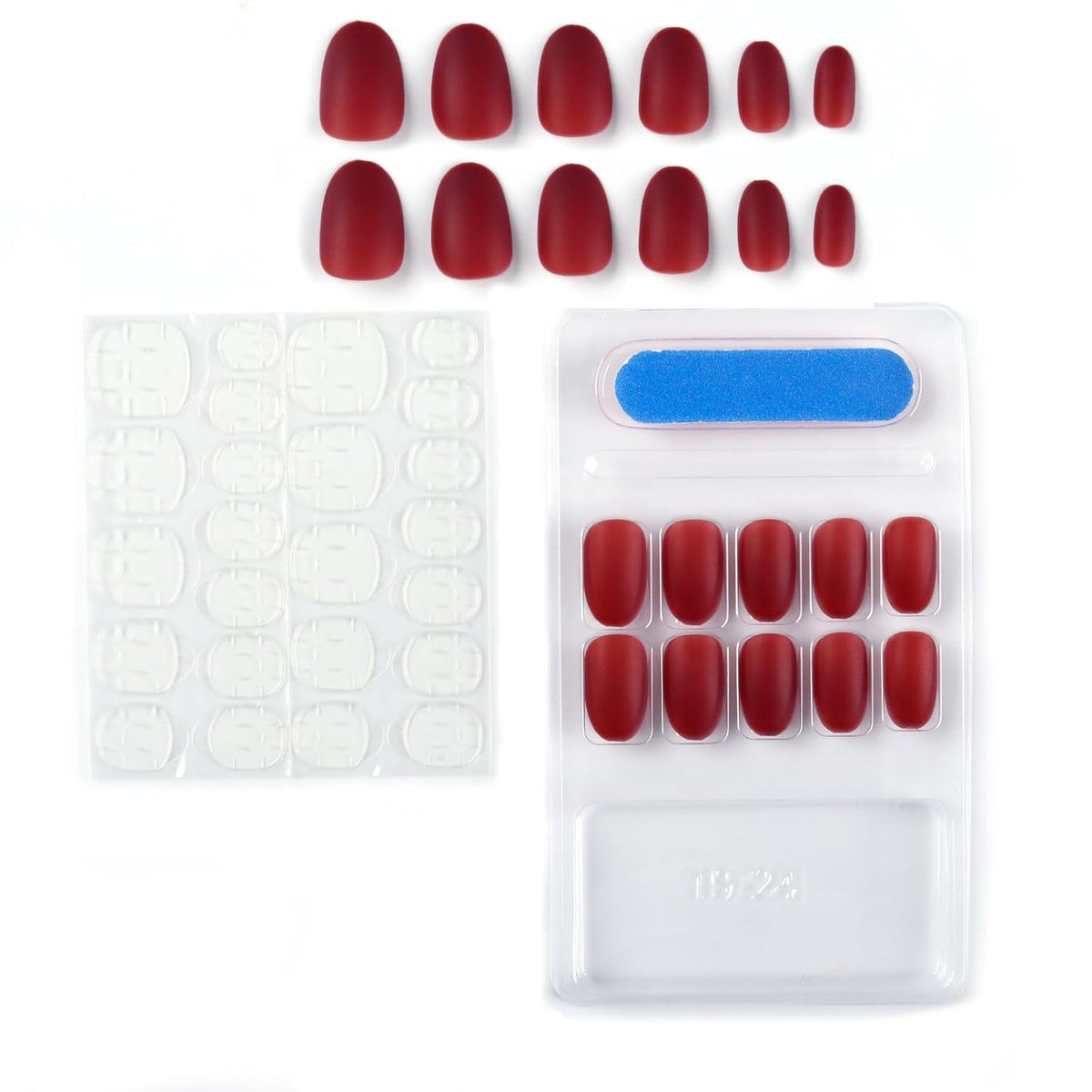 NAILWIND 24pcs Press on Nails | Matte Natural French Short False Nails | Acrylic Full Cover Nails | Natural Fake Nails Delicate & Comfortable for Women and Girls (V-36) - Image 4