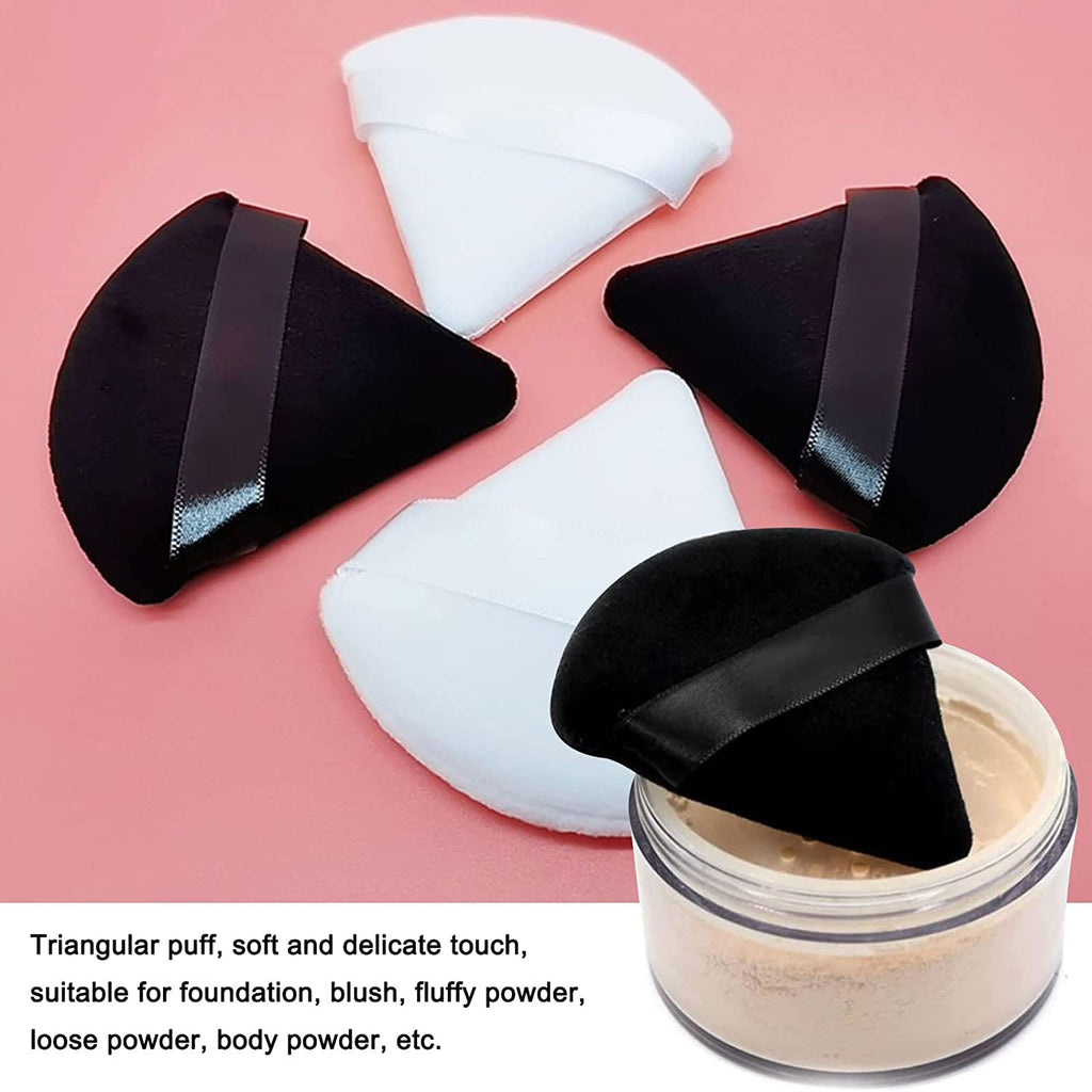 COSLUXE 4 Pcs Makeup Sponge Beauty Blender with Egg Case with 4 Pcs Powder Puff Triangle Soft Powder Sponge Reusable Cosmetic Foundation Wet Dry Makeup Set Multi-colored - Image 6