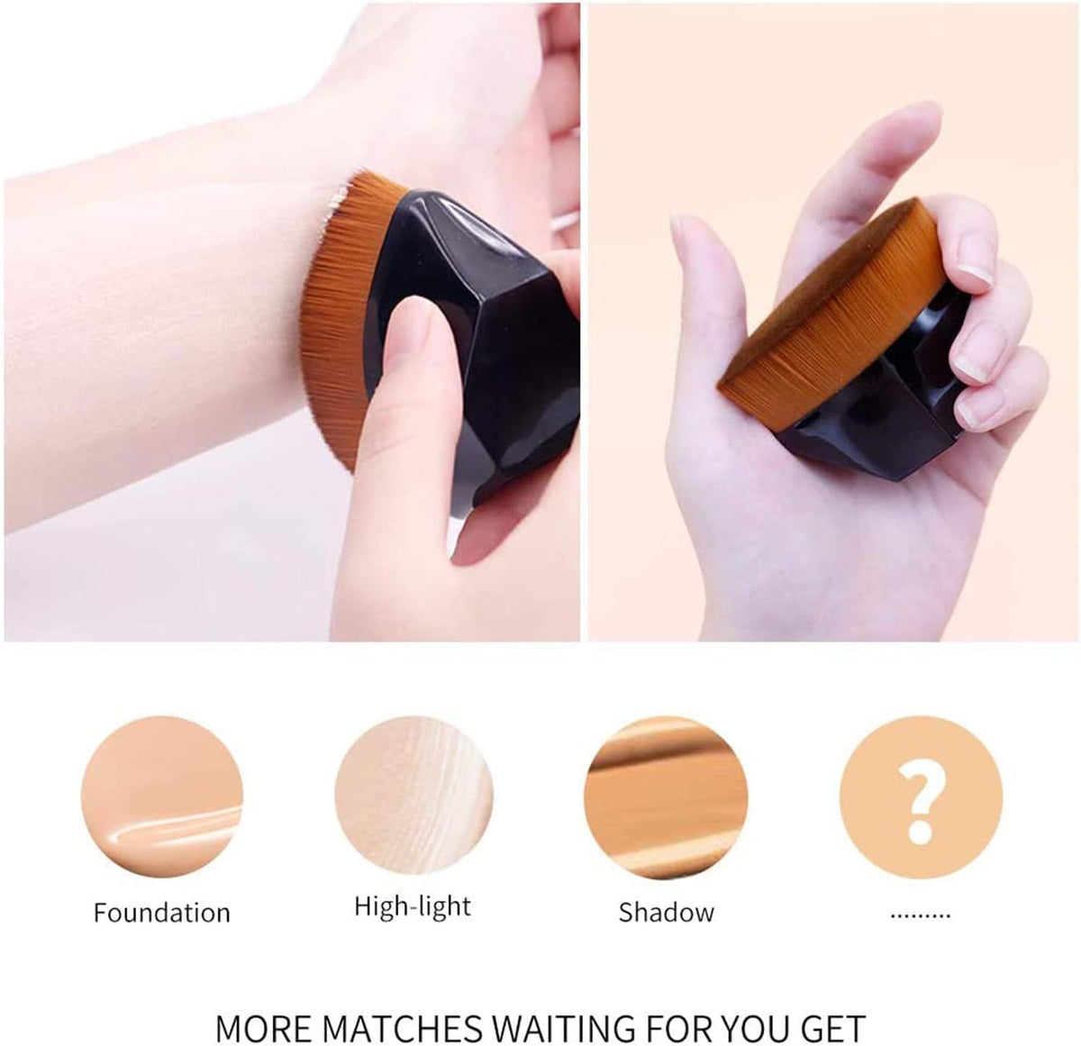 COSLUXE Foundation Makeup Brush, Petal-Shaped Multifunctional Base Makeup Brush,Suitable for Mixed Liquid, Cream or Flawless Powder Cosmetics - Image 5