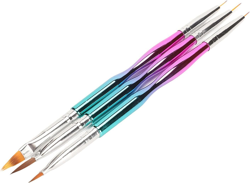 NAILWIND 3pcs Nail Liner Brush, Double Ended Nail Art Brushes, Nail Art Brush Set, Nail Art Painting Drawing Brush, Gel Nail Brush Set, Nail Art Painting for Nail Accessories, Nail Design - Image 8