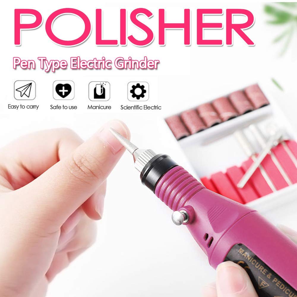 NAILWIND Professional Portable Electric Nail Drill,Acrylic Nail Kit, Gel Remover Nail Tools,File Finger Toe Care Nail Tips Nail Care, Nail Polishing Machine Pedicure Machine set - Image 3