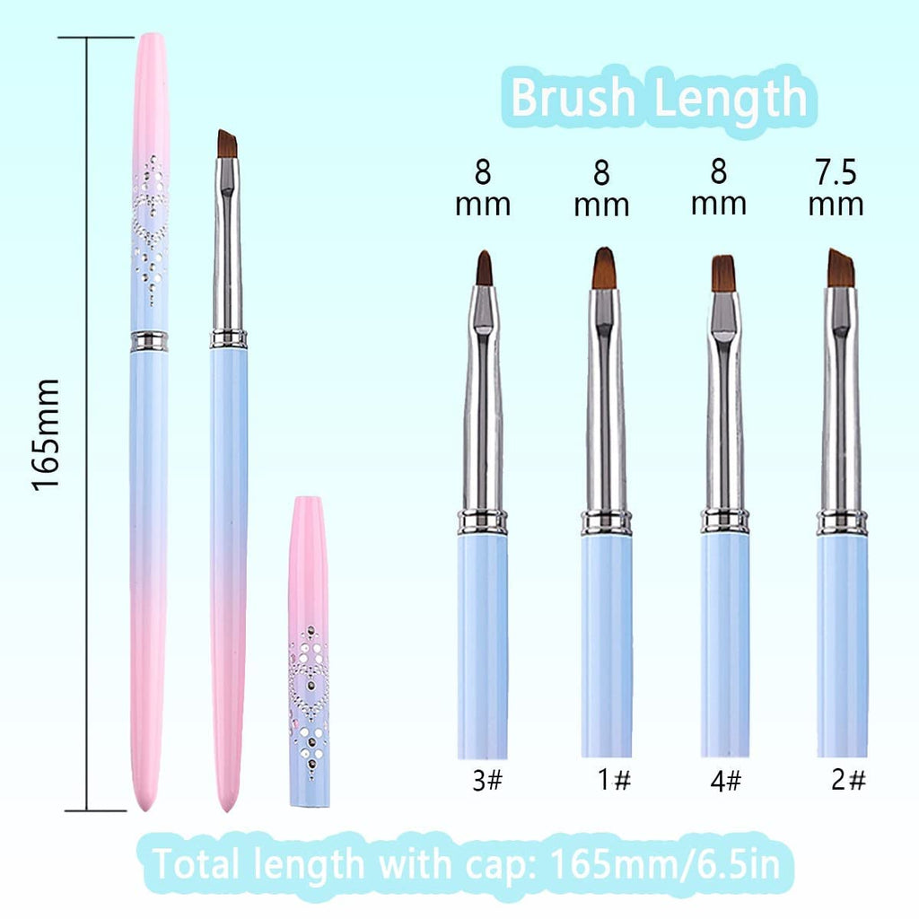 NAILWIND Nail Art Brushes,5 Pcs Round&Angled Nail Brushes for on the Cuticles, Nail Brush, Finger nail Brushes for Nail Art and Designs - Image 4