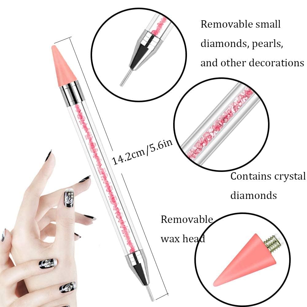 MY COLOR Nail Rhinestone Picker Dotting Pen, Dual-ended Rhinestone Gems Crystals Studs Picker Wax Pen for Nail Art DIY Decoration - Image 2
