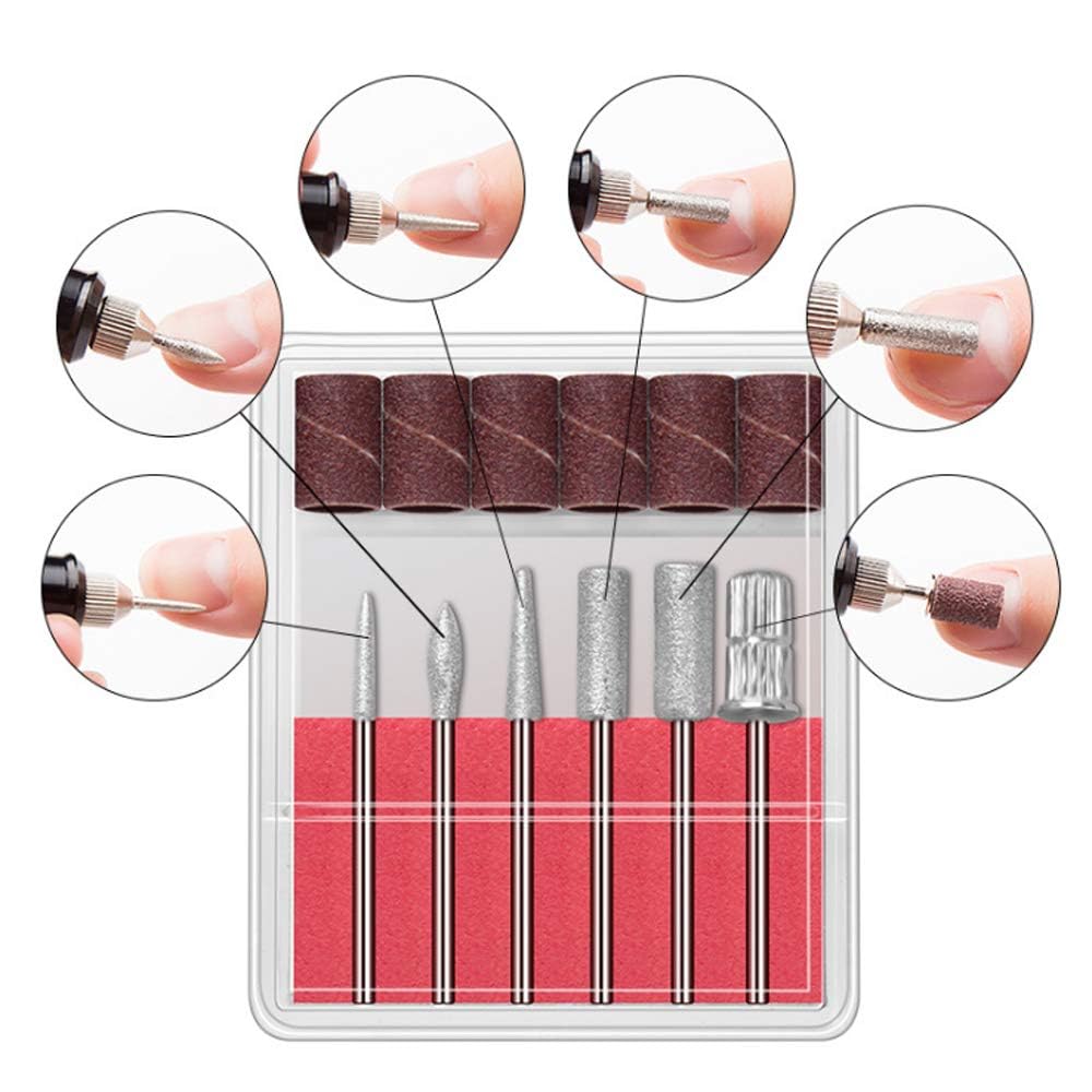 NAILWIND Nail Drill Bits Set Cuticle Tools, Electric Nail Drill Bits Kit 3/32",Nail Drill Machine for Nail Bits, Nail Polishing Clear and Care (Drill Bits, 6 - PCS) - Image 3