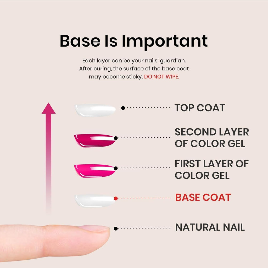 NAILWIND Gel Polish No Wipe Base Coat,15ml for Gel Nail Polish Soak Off LED Nail Lamp Gel Base Coat Upgraded Formula Long-Lasting DIY Home and Nail Salon - Image 9