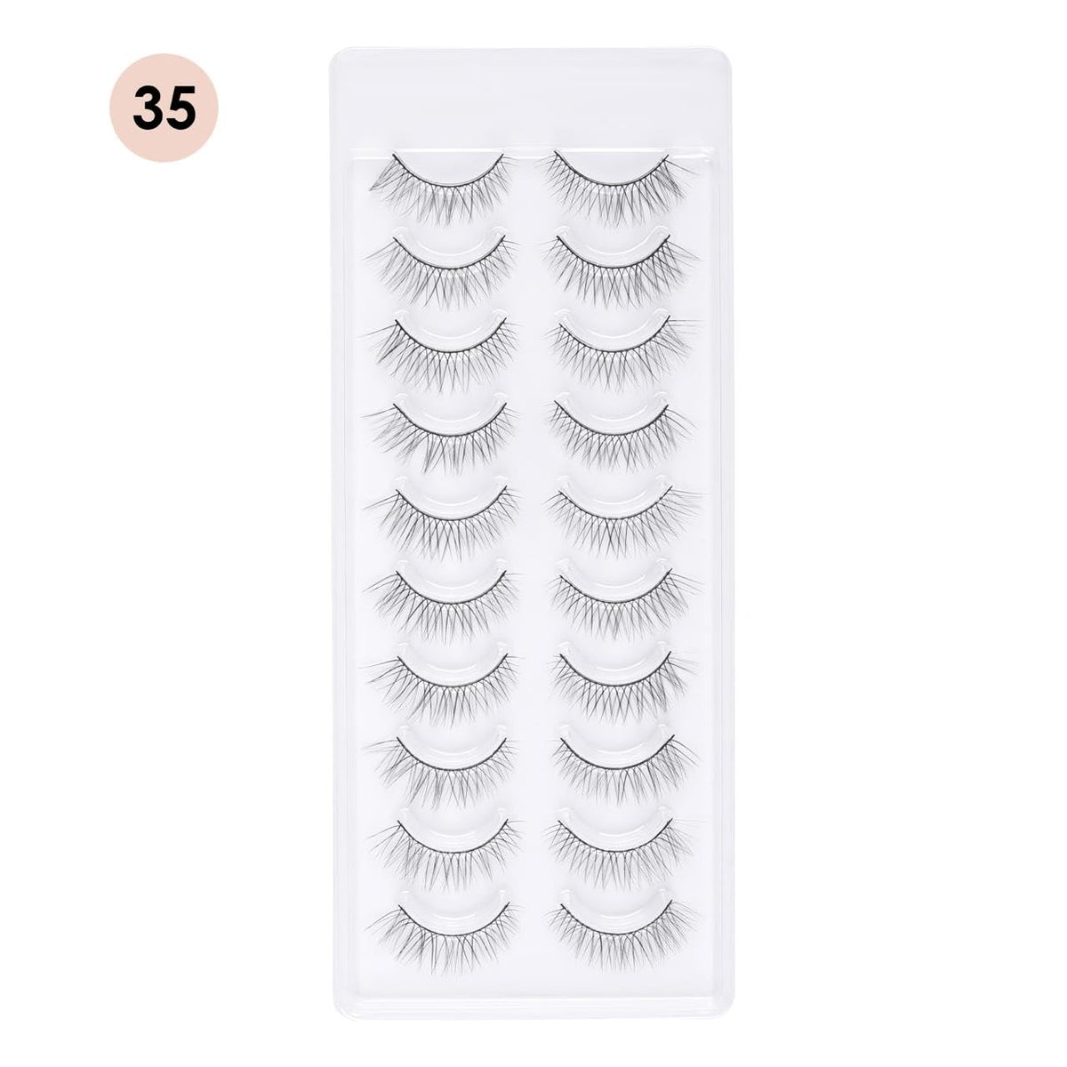PNF PROFESSIONAL False Eyelashes | Natural & Soft - Reusable | Handmade 3D Eyelashes | Pack 10 Pairs of 1 box (35) - Image 2
