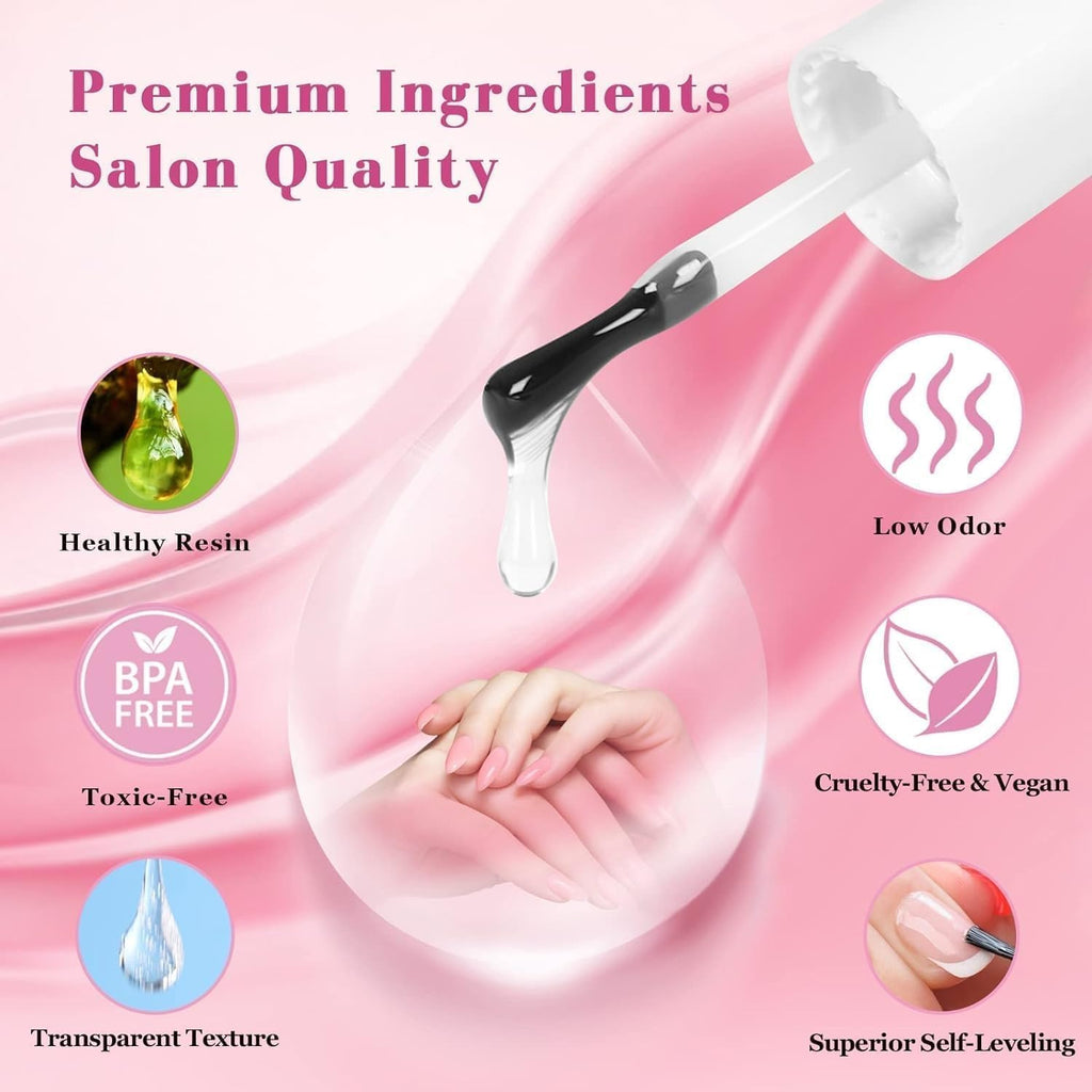 NAILWIND Gel Nail Glue, 6 in 1 UV Gel Glue for Nail Tips Need UV Light, Strong Adhesive for Press on Nails Acrylic Tips for Nail Art Design 15ml - Image 9