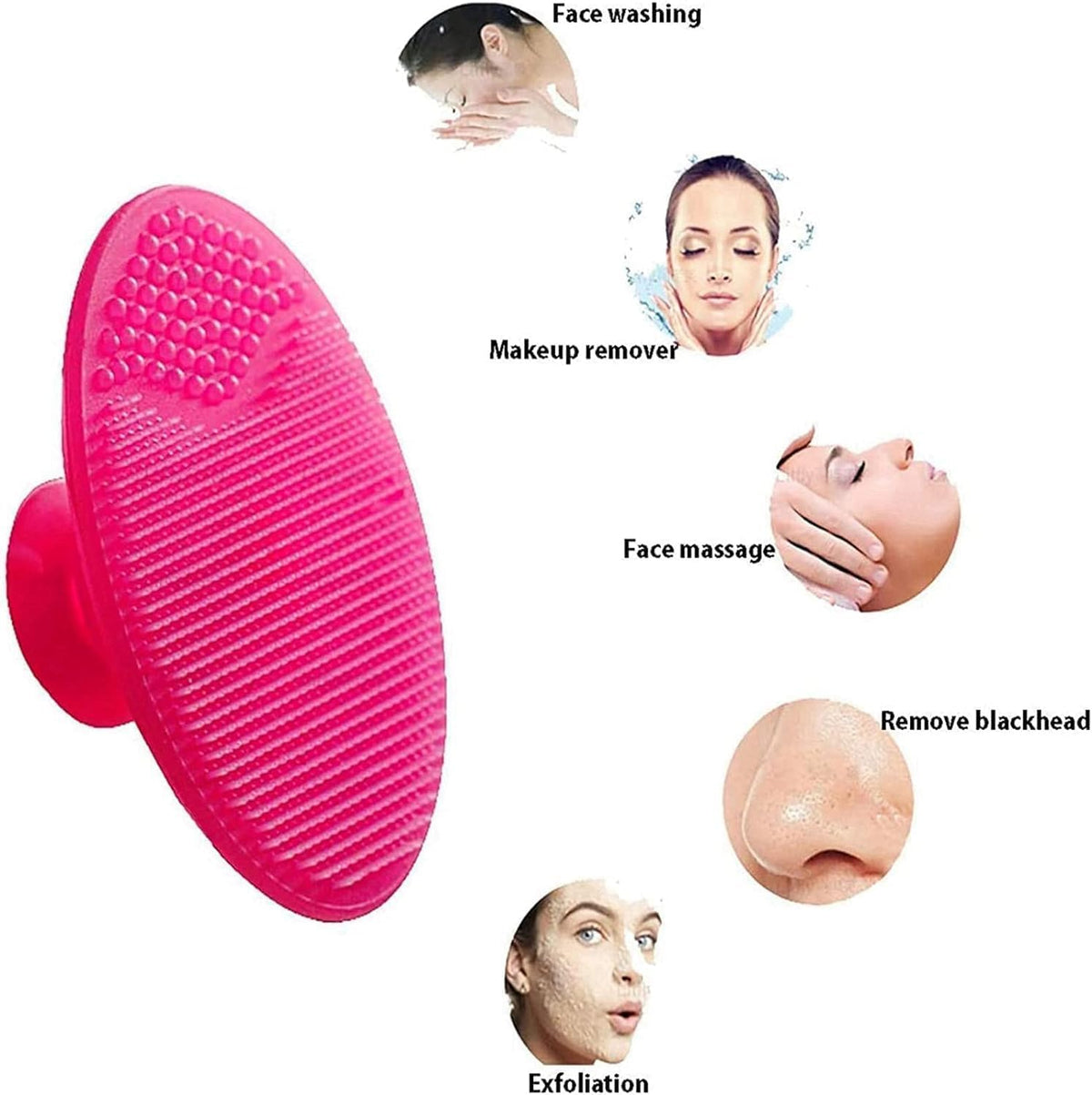 My Colors Facial Cleansing Brush | Soft Silicone Face Scrubber | Facial Exfoliation Scrub for Massage Pore Cleansing Blackhead Removing Deep Scrubbing for All Kinds of Skins women & girls (4pcs) - Image 9