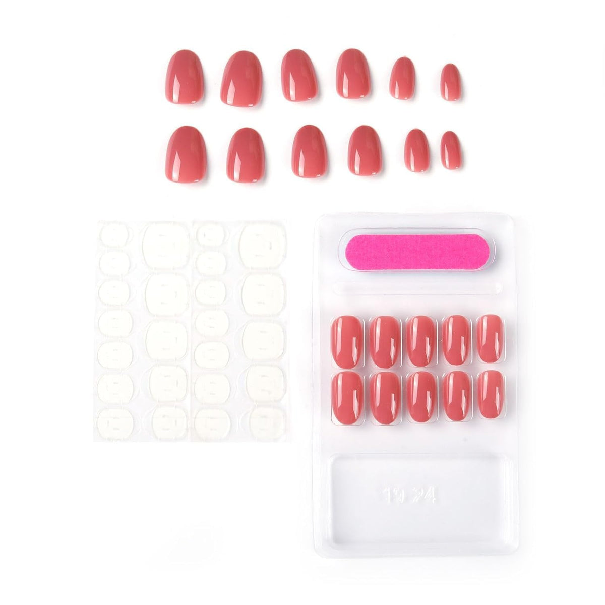 NAILWIND 24pcs Press on nails | Natural Short False Nails | Acrylic Full Cover Nails | Natural Fake Nails Delicate & Comfortable for Women and Girls (V-06) - Image 4