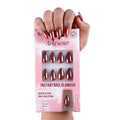 NAILWIND 30Pcs Short Almond chrome & Cat eye Nails, Press On Nails, Soft Gel Mirror Designs Glossy Nail's with Nail Glue, Reusable Glue On in 15 Sizes - 30PCS Stick On Nail Kit, Ac