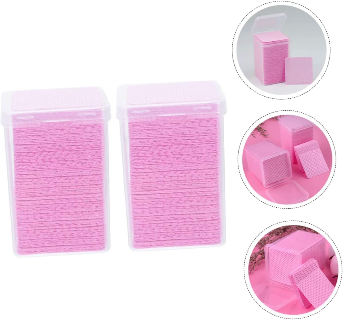 NAILWIND Lint Free Wipes, Cotton Pads for Nail Polish Removal, Eyelash Glue Cleaner, Extension Tool (Pink, 200-PCS) - Image 2