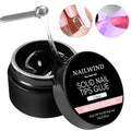 NAILWIND Solid Gel Nail Glue for Nail Tips Clear,Strong Adhesive Rhinestone Gel Nail Glue for Acrylic Nails Tips, Press on Solid Glue Gel, Nail Art Manicure Glue Gel, Need UV/LED Lamp Clear, 15 ml