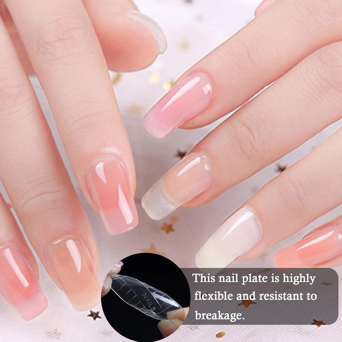 NAILWIND 100Pcs Poly Gel False Nail Tips, Nail Extension Form for Poly Nail Gel Nail Extension, Full Cover Uv Acrylic Nail Art Mold Fake Nails Extension Transparent Pack Of 1 - Image 6