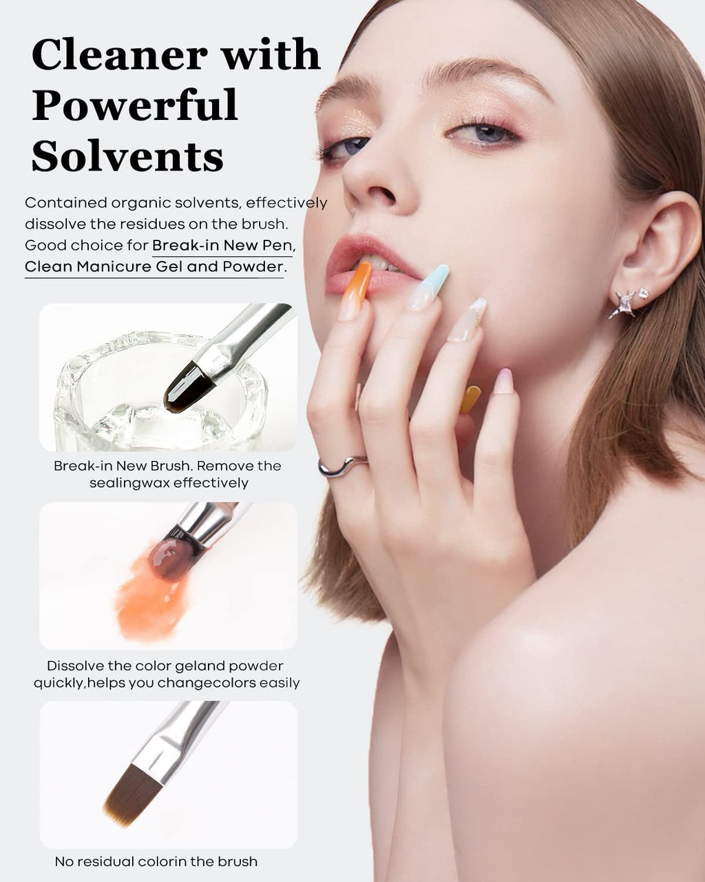 NAILWIND Nail Art Brush Cleaner & Restorer for Gel Polish/Nail Extension Gel/Nail Art Liner/Dip Powder/Acrylic Builder Manicure Brush DIY Salon at Home 100ml - Image 6