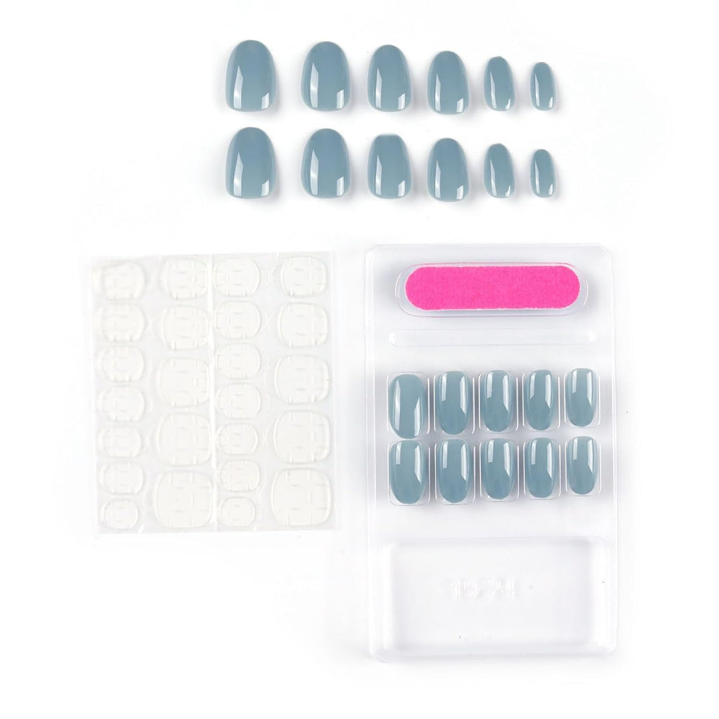 NAILWIND 24pcs Press on Nails | Natural French Short False Nails | Acrylic Full Cover Nails | Natural Fake Nails Delicate & Comfortable for Women and Girls (V-26) - Image 4