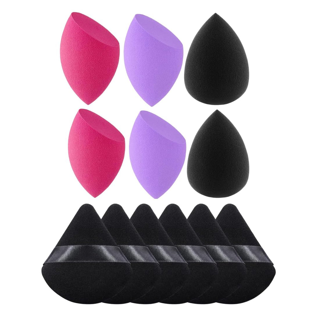 COSLUXE Makeup Sponge Set Beauty Blender with Egg Case, Soft Sponge For Liquid Foundation, Creams, and Powders?Latex Free Wet and Dry Makeup Yellow Series, 4 Big + 3 Mini -7 Pcs set - Image 8