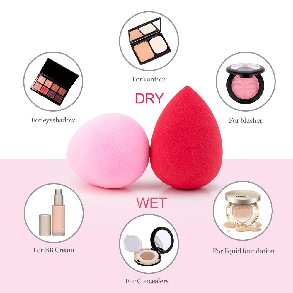 Cosluxe Professional 8 in 1 Makeup Sponge Multicolour, Cotton Pad Applicator Foundation Makeup Blender Powder Buff Sponge Cosmetic Puff Women's & Girls Cosmetic Makeup Beauty Pack of 1 - Image 3