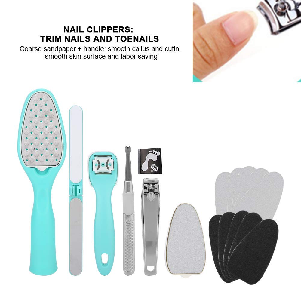 NAILWIND foot scrubber for dead skin, Manicure and Pedicure Tools for Feet - 8 in 1 Pedicure Kit | foot callus remover scrubber set, Foot Scraper, Foot File, Pitchfork, Filer for Nail Repair - 1 Set - Image 7