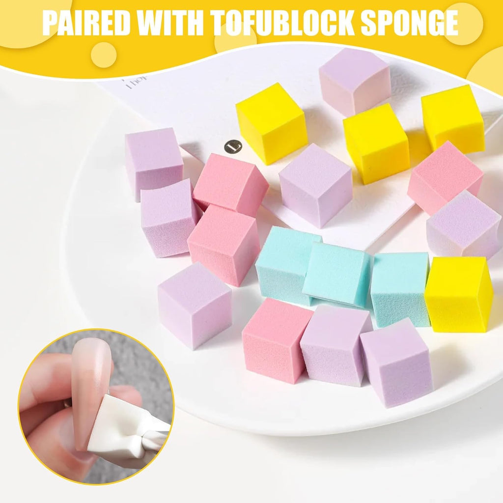NAILWIND Nail Sponges for Ombre with 4 Claws Nail Sponge Metal Grabber,Nail Sponges, Nail Sponge 1 Metal Grabber with Mini Replaceable Nail Sponges Blocks for Ombre Nail Art, Stamping Tools Nail Art Tools Nail 80 - 100Pcs - Image 7