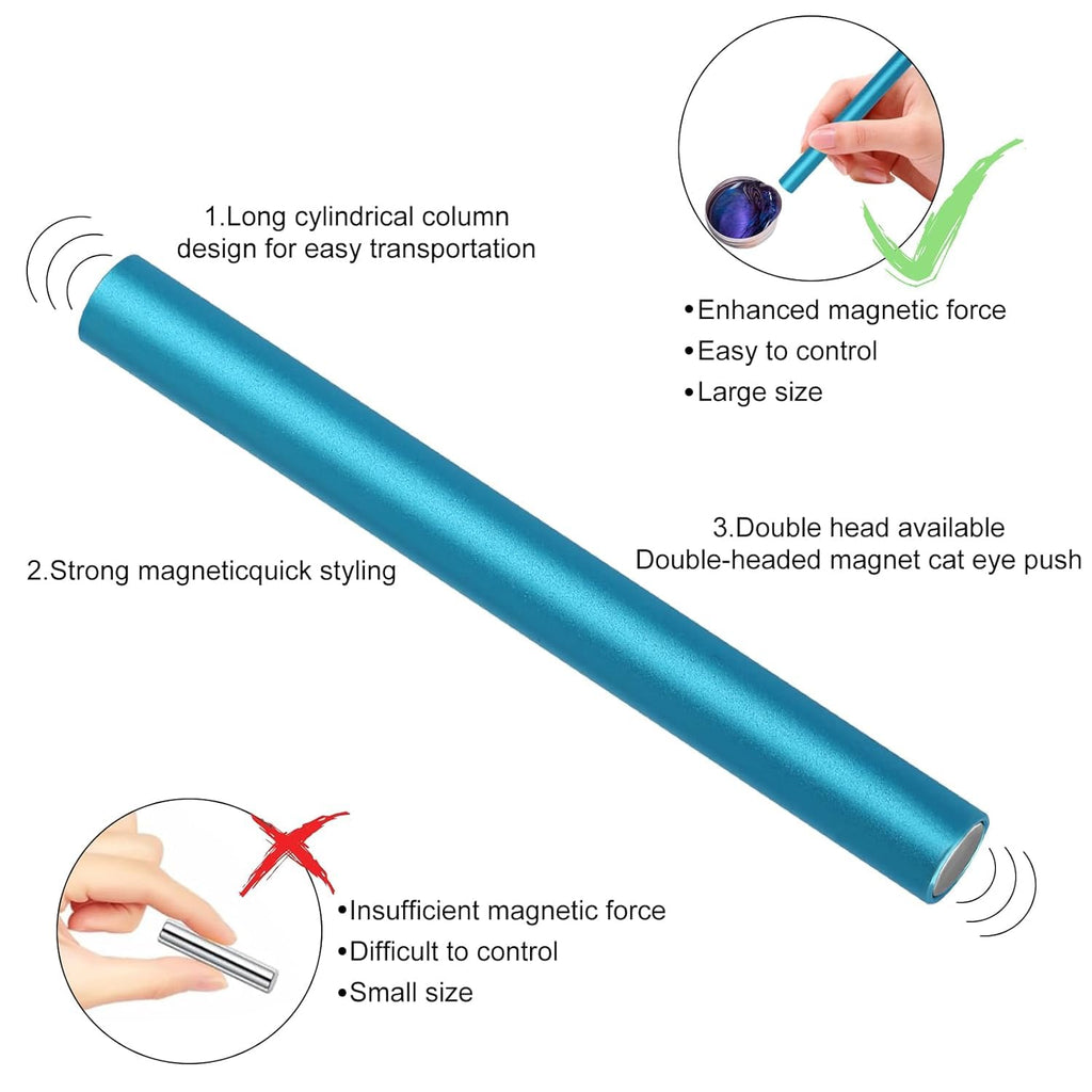 NAILWIND Cat Eye Magnet for Nails, 5.9inch Super Long Double-head Nail Polish Magnet Pens Magnet Stick 3D Magnetic Cat Eye Gel Polish Nail Art Tool, for Home DIY, Nail Art Magnet ,Nail Art Lovers, - Image 8