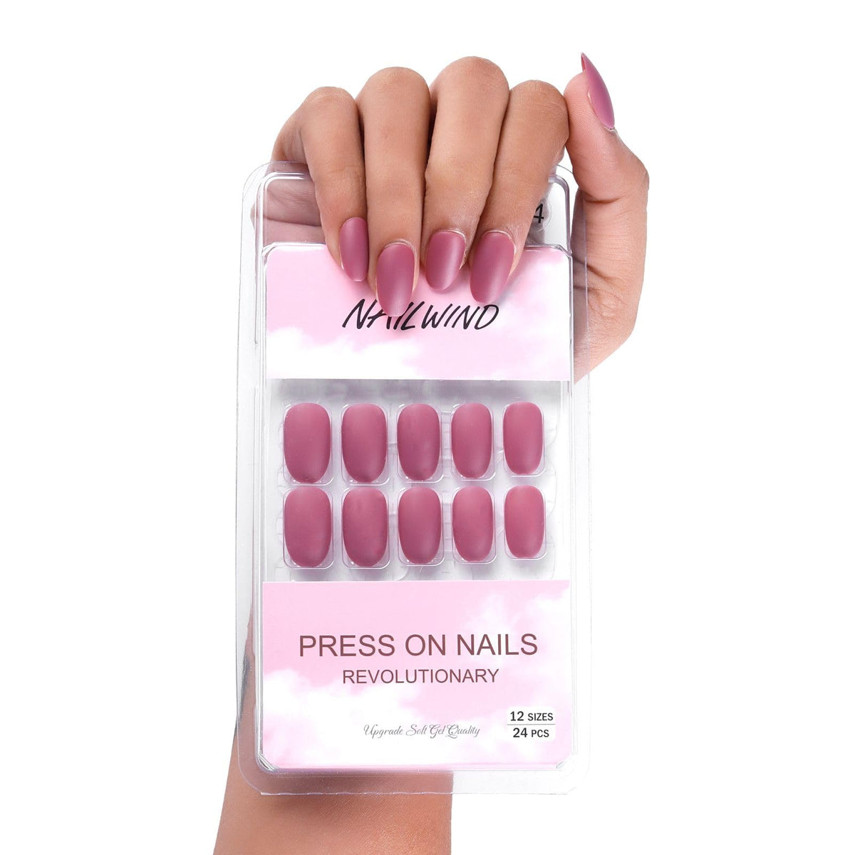 NAILWIND 24 Natural French Short False Nails Acrylic Full Cover Nails,Natural Fake Nails Delicate & Comfortable for Women and Girls (N34, 24 Count -Pack of 1) - Image 2
