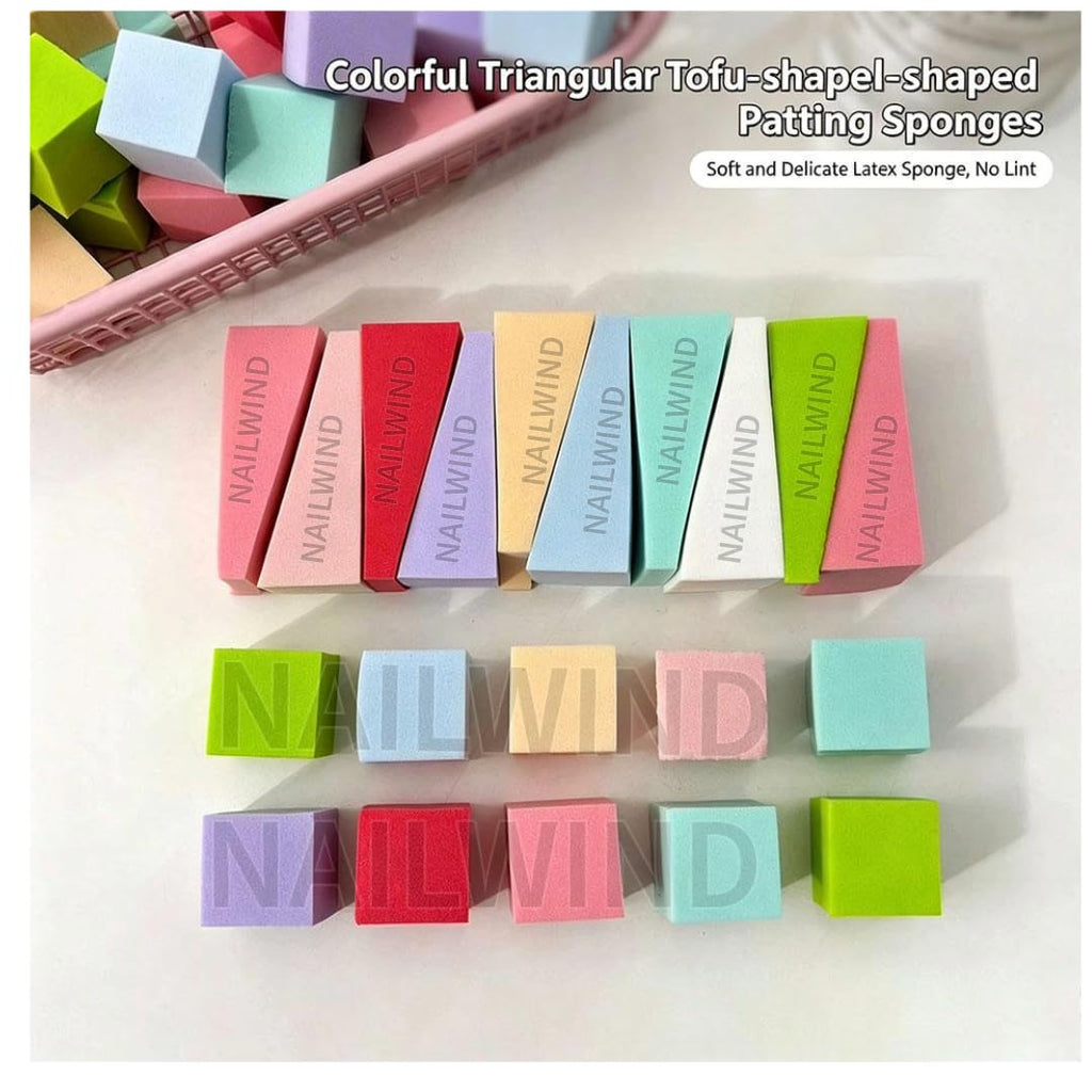 NAILWIND 4 Size 100 Pcs Nail Art Sponge Set with Grip Clip, Mixed Shape Polishing Sponges with Storage Box for Nail Blending, Shaping, Smoothing & Polishing - Image 8