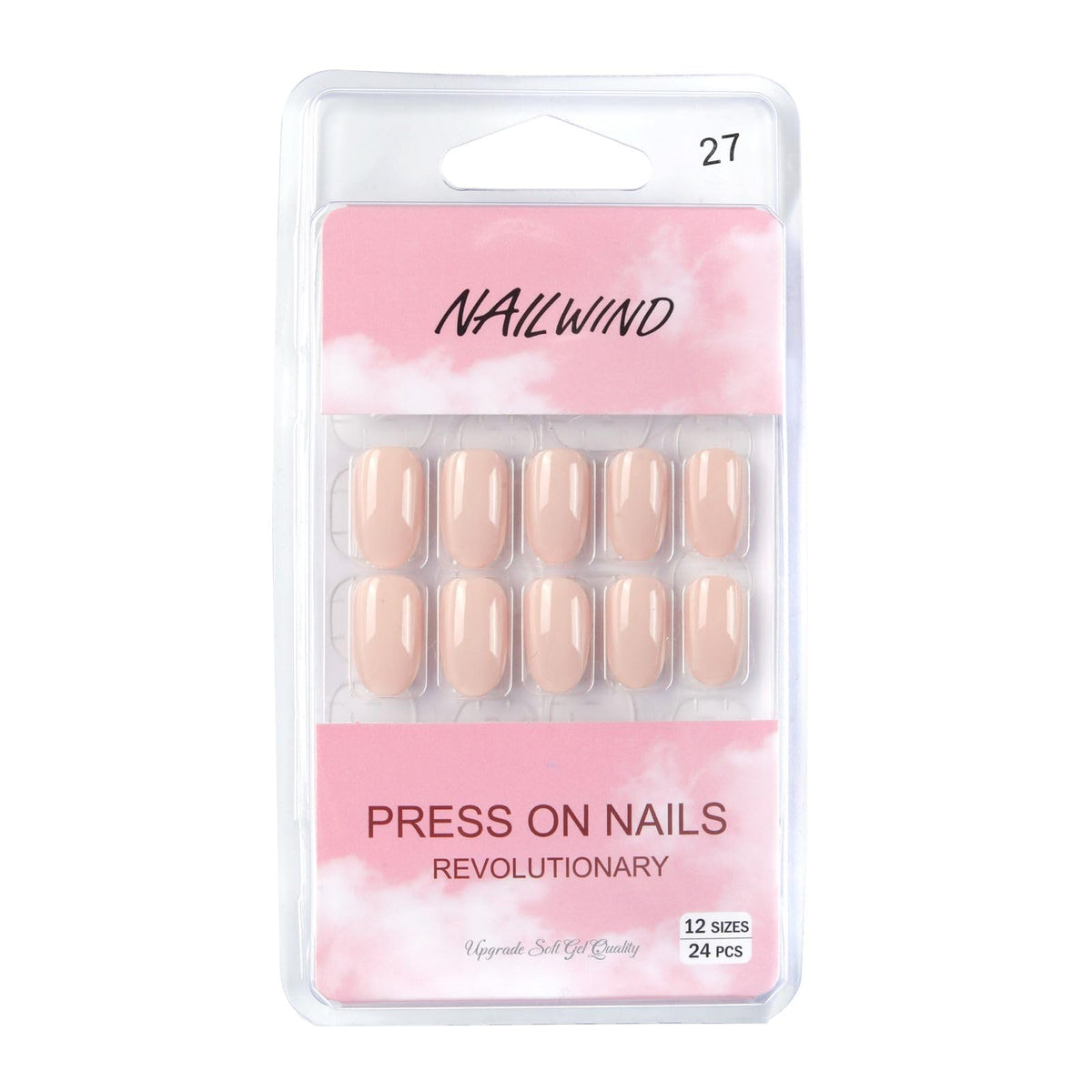 NAILWIND 24 Natural French Short False Nails Acrylic Full Cover Nails,Natural Fake Nails Delicate & Comfortable for Women and Girls (N27, 24 Count -Pack of 1) - Image 5
