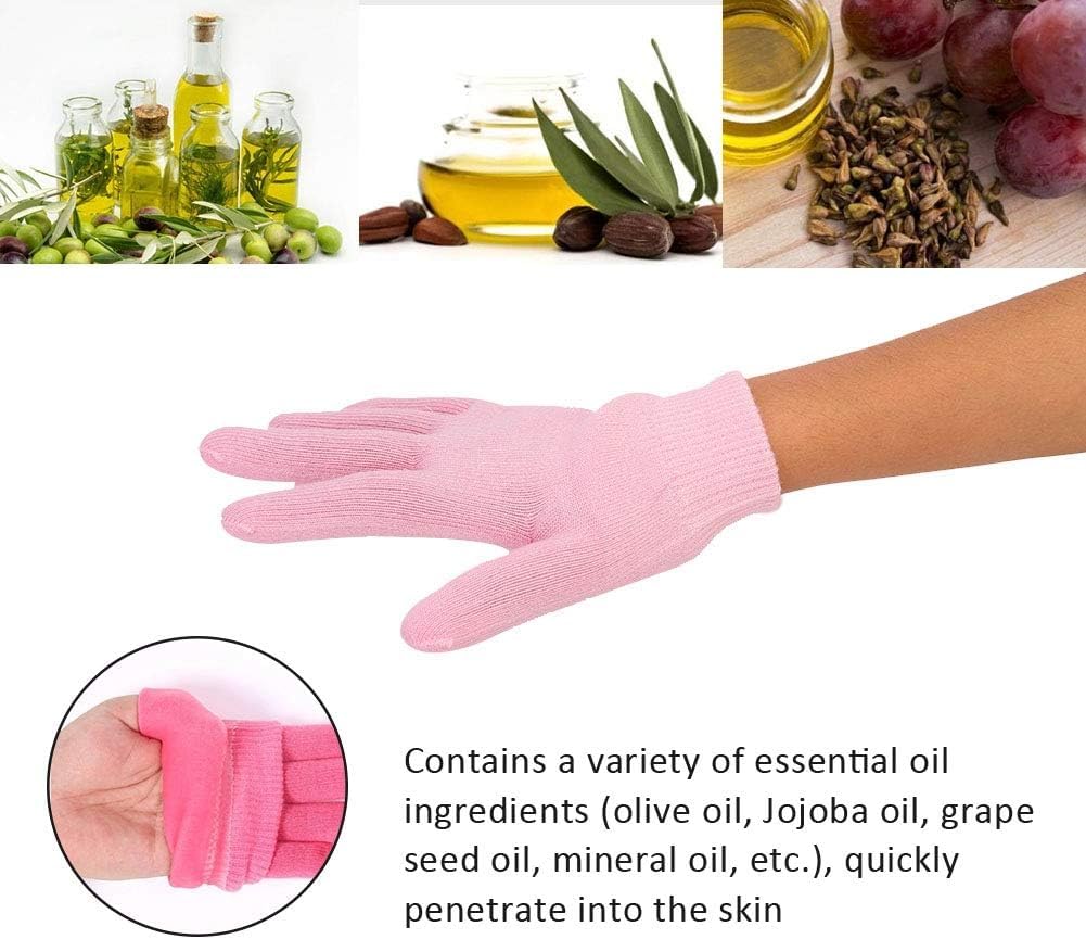 COSLUXE 1 Pair of Spa Gloves, Gel Gloves, Moisturising Hand Mask for Dry Hands, Hand Peel Mask, Spa Gloves, Moisturising Gloves for women girls - Image 4
