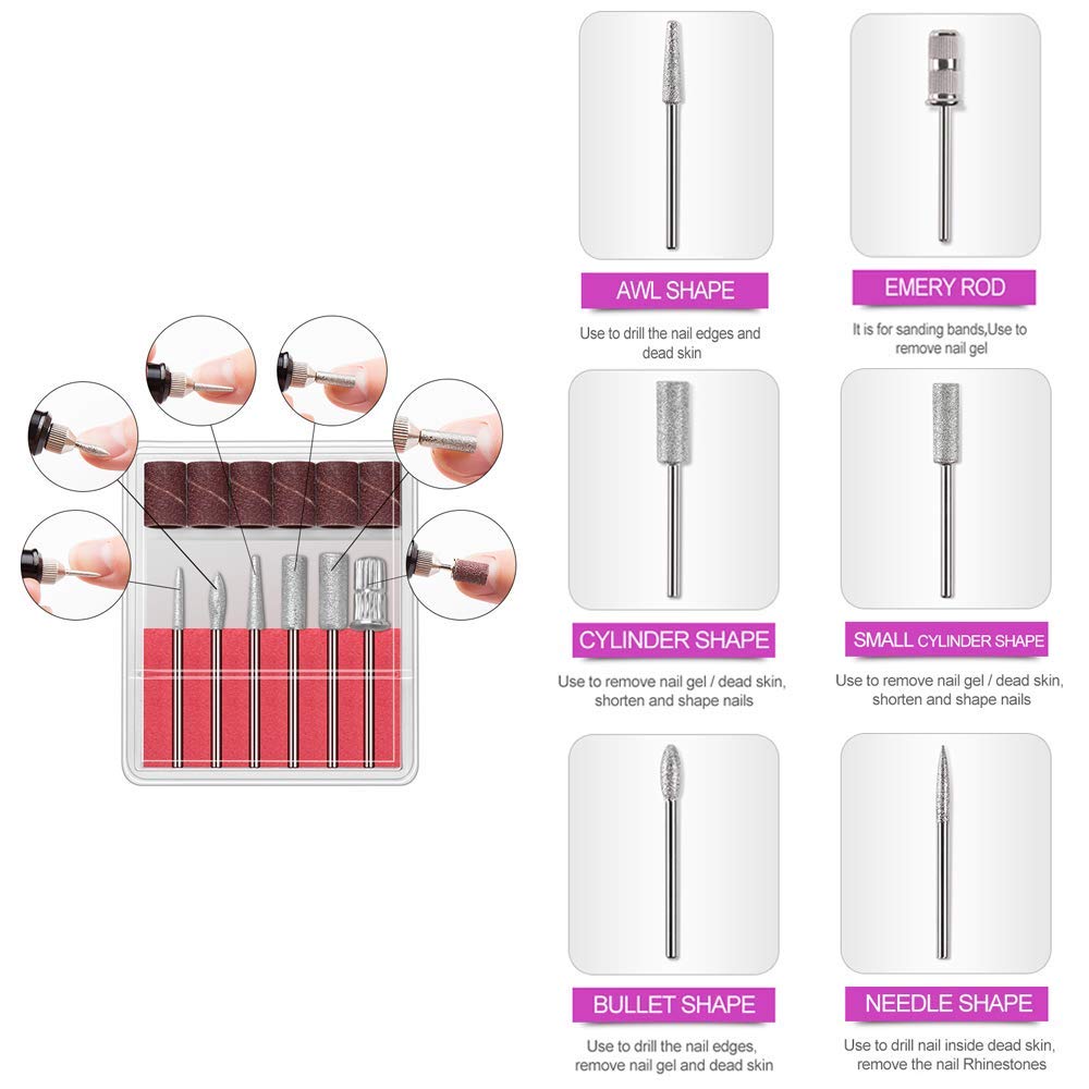 NAILWIND Professional Nail Drill Machine 20000 RPM, Electric Nail Drill, Nail File Kit for Acrylic Nails, Gel Nails Glazing Nail Art Polisher Sets for Home Salon Use Nail Drill Manicure Pedicure Set - Image 4