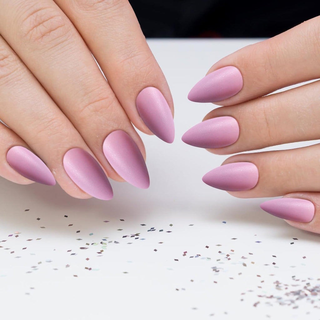 NAILWIND 120 Pcs Soft Gel Nails | Medium Round Artificial Nails Extensions | Combo in 5 Colors With Glue Stickers | Acrylic Nails Press ons for Women Girls (05) - Image 2
