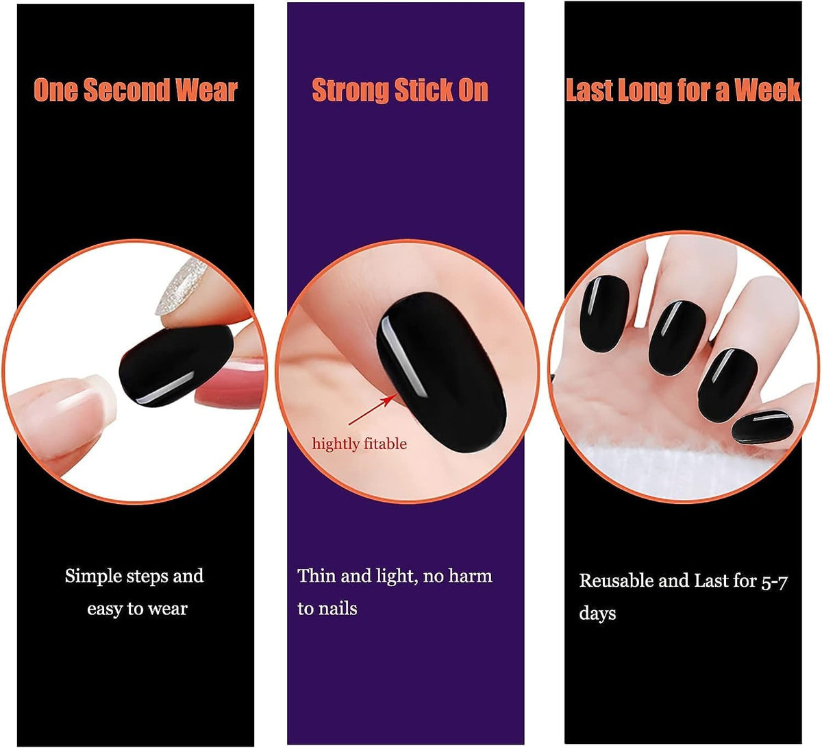 NAILWIND 24pcs Press on Nails | Natural French Short False Nails | Acrylic Full Cover Nails | Natural Fake Nails Delicate & Comfortable for Women and Girls (V-22) - Image 7