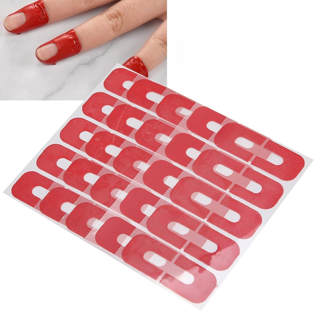 NAILWINDNail Polish Protector, Disposable Peel Off Sticker, U-Shape Tape for Nail Art Painting, Skin Barrier Spill Proof Sticker Nail Art Protector Cover 10 Sheets 100 Piece