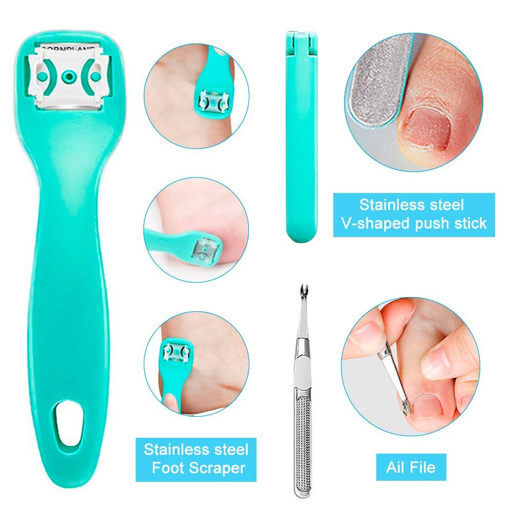 NAILWIND foot scrubber for dead skin, Manicure and Pedicure Tools for Feet - 8 in 1 Pedicure Kit | foot callus remover scrubber set, Foot Scraper, Foot File, Pitchfork, Filer for Nail Repair - 1 Set - Image 5