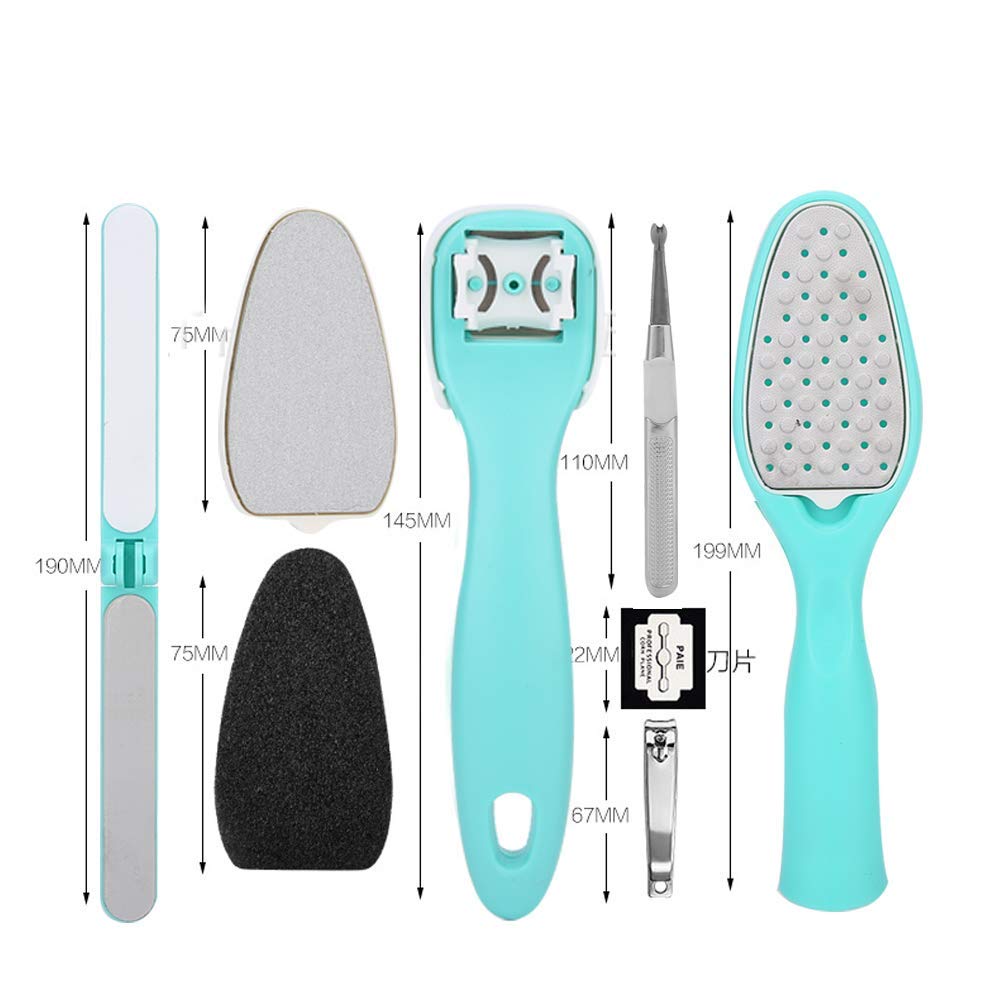 NAILWIND foot scrubber for dead skin, Manicure and Pedicure Tools for Feet - 8 in 1 Pedicure Kit | foot callus remover scrubber set, Foot Scraper, Foot File, Pitchfork, Filer for Nail Repair - 1 Set - Image 4
