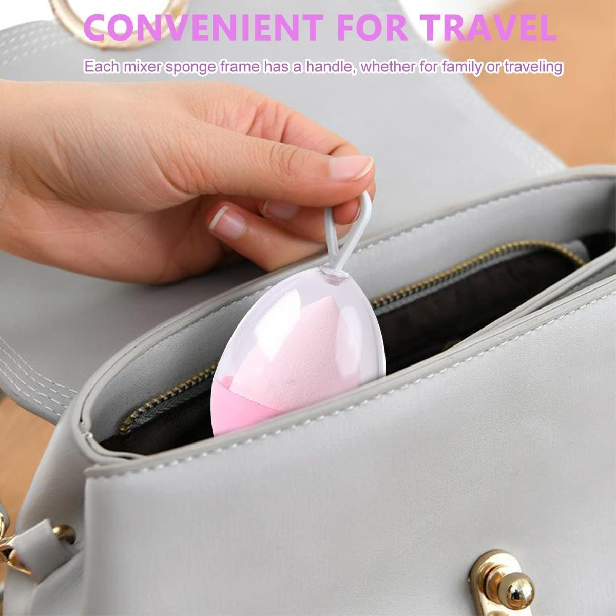 COSLUXE Makeup Sponge Holder Set Beauty Blender Sponge & Organizer Case Kit for Women Girls, (Multi-colored, 2 - Pcs) - Image 3